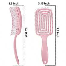 Detangler Hair Brush, Dry And Wet Vented Detangling Hair Brush For Women And Men, Ultra-Soft Nylon Bristles, Confort Paddle Curved Styling Hairbrush Daily Use Hair Comb For All Hair Types (Pink)) - Hồng - Xem 3