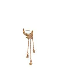 A Fashionable Star & Moon Design Tassel Brooch, A Luxury Women's Fashion Accessory, Punk Goth Style Lapel Pin Suitable For Sweaters, Dresses, Skirts, Ties - Multicolor - View 3