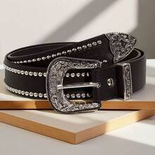4pcs/2pcs/1pc Punk Western Style Vintage Decorative Belts For Women, Multi-Color, Suitable For Summer, School, Autumn, Christmas, Valentine's Day, Including Rivet Design - Multicolor - View 6