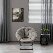 Living Room Chairs - Gray + Fabric+Metal - View 5
