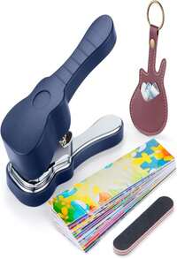 ArtAt Guitar Pick Punch Kit U2013 Bass Guitar Picks Puncher With 15 Variety Pick Strips Medium Guitar Pick Maker Punch Kit Unique Guitar Lovers Gifts - ColorB - 查看 1