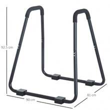 HOMCOM Dip Station, Stable Dip Stand With Pull-Up Bar, Robust Steel Frame, Black, 90x81x92.5cm For Effective On-Site Strength Training