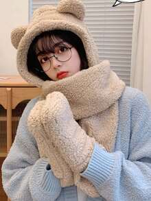 1 pieza Orejeras con diseño de oso lindo para mujer