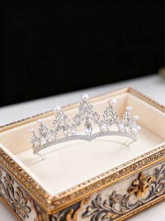 Brudpärla & Strass Krona Pannband, Catwalk Födelsedag Håraccessoar