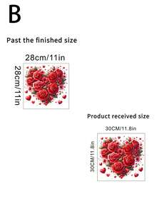 1pc Valentine's Day Heart Rose Decorative Sticker PVC Sticker Removable Self-Adhesive Easy-Tear Sticker Home Decor To Brighten Up Your Life Holiday Decor Stickers Birthday Graduation Gift - Multicolor - View 12