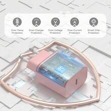 Bộ sạc nhanh di động 20W này đi kèm với cáp bện truyền dữ liệu hiệu suất cao Type-C sang Type-C dài 3,3ft/6,6ft, tương thích với iPhone 17, 16, 15/Pro/Pro Max/Plus, iPad Mini 6, iPad Air 4, iPad Pro, cũng như Galaxy S25/S24/S23/S22/S21/S21+/S21 Ultra/S20/S20 Ultra/Note 20 Ultra/Note 10. Thích hợp cho du lịch, văn phòng, ký túc xá và sử dụng tại nhà. Bộ sạc điện thoại công suất đầu ra cao. - Phích cắm loại C của EU (220-240V) - Xem 5