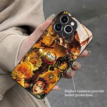 Funda para móvil  con collage de personajes vibrantes, compatible con teléfonos ,  17,  16 Pro Max,  15 Pro Max,  13 y  12. Fabricada en TPU resistente para una protección óptima contra golpes y caídas. Un regalo ideal para fans del anime, amigos, cumpleaños o cualquier ocasión especial. - Negro - Ver 5
