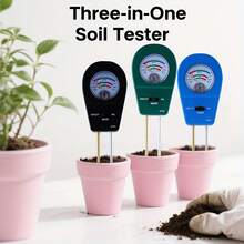 Probador de suelo 3 en 1 pH, humedad y fertilidad, sin batería necesaria, lectura instantánea, kit de prueba de suelo, herramienta de jardinería enchufable y lista para usar para invernadero, interior, exterior y plantas en maceta, ideal para jardineros principiantes