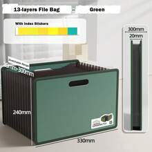 Expandable A4 File Folder 13 Layers Large Capacity Students Test Paper Storage Bag Portable File Bag Document Organizer For School Office