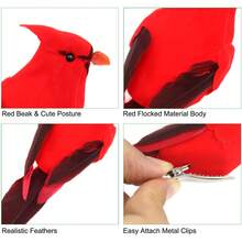 12 PCS Cardinals Clip On Christmas Tree Ornaments, Realistic Artificial Cardinals Birds Ornaments For Christmas Tree Wreath Centerpiece Decorations Crafts Christmas Decor Room Decor Party - 1 - 查看 5