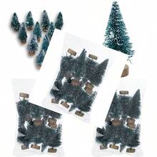 Mini Sisal Trees With Bases For Tabletop Model Train Diorama Craft Bottle Brush Christmas Pine Trees - 2.375 Inch -10 Count - màu xanh lá - Xem 1