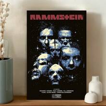 Framed 1pc Rammstein Band Canvas Poster, , , Movie Theme, Art Decor Print, With  For Bars, Clubs, Cafes, Restaurants Wall Art Decor - 框架 - 查看 4