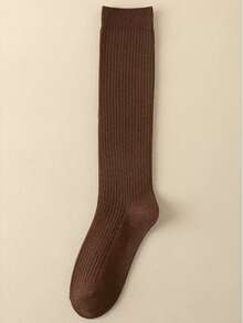 1 Pair/5 Pairs Women's Thick Cashmere Blend Knee-High Socks, Warm For Autumn/Winter - Multicolor - View 10