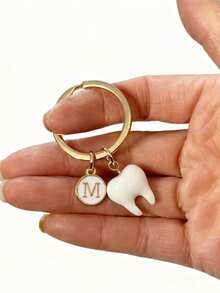 个性化牙医牙齿钥匙扣礼品 - 樹脂牙齒白色 - 查看 11