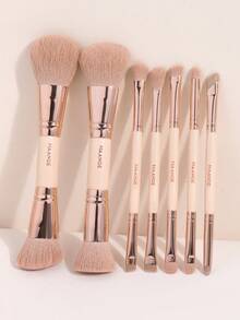 MAANGE 7pcs Professional Aluminum Dual-Ended Makeup Brush Set, Including Blush Brush, Foundation Brush, Setting Brush, Concealer Brush, Contour Brush And Powder Brush, Super Soft Bristles, Portable Makeup Brush Set, Travel Makeup Brush Set, Gift For Women/Girls, Makeup Brush Set, Makeup Brush Set, Makeup Brush Set, Complete Makeup Brushes, Makeup Brush Set, Complete Makeup Tools, Makeup Brush Set, Makeup Brush Gift Set - Dusty Pink - View 11