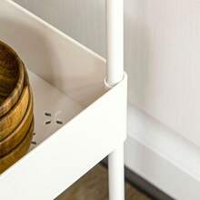 HOMCOM 4-Tier Rolling Kitchen Shelf, Storage Rack With Wheels And Brakes, Versatile, White