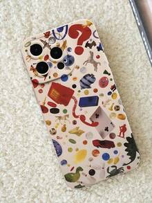 Floral Last Century Toy Liquid Silicone Mobile Phone Case Full-Body Protection Shockproof Anti-Fall TPU Soft Rubber Case Compatible With IPhone 13/11/17/17pro/16/14/15/15pro/15 Plus/15 Promax/7plus/8plus/X/Xs Max/Xr/11pro/12pro/13pro/14pro/12mini/13mini/11promax - Multicolor - View 2