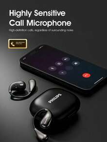Philips 2025 New Wireless Bluetooth Earbuds, Over-Ear Hook Style, Open-Ear Earbud-Free Design, Sports, High Sound Quality, Long Battery Life, Noise Cancellation, TAT2769 - Black - View 6