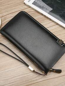 1pc Multi-Compartment Minimalist Business Men's Clutch Bag, Made Of Premium PU Leather, Large Main Compartment Fits Phone, Cards And Other Essentials, Suitable For Various Occasions - Multicolor - View 7