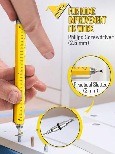 Multi-Functional Pen For Men, Birthday Gift For Dad, Husband, Father's Day Gift From Daughter And Son, Cool Tool And Unique Gift Idea, Suitable For Architects, Carpenters And Woodworkers