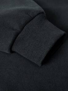 Áo nỉ cotton nam, áo nỉ trễ vai nam, áo nỉ cổ tròn cỡ lớn dày và ấm cho mùa thu đông, thích hợp cho thời tiết lạnh. - Sương mù xám - Xem 5