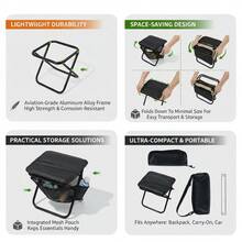2Pcs Heavy-Duty Folding Travel Chair Suitable For Adults - 330-Pound Portable Camping Chair, Sturdy Steel Frame, Compact And Lightweight Design, And Carrying Bag. Perfect For Outdoor Activities, Beaches, Picnics, Fishing, Hiking, Camping Furniture, Picnic Essentials, Foldable Design, Durable Structure. Best For Christmas, Perfect For Thanksgiving. - Đen - Có kèm dây đeo chéo - Xem 7