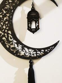 1件/2件新月形流苏壁挂装饰，波西米亚伊斯兰阿拉伯图案灯笼星月艺术节日装饰，斋月开斋节家居墙面装饰，客厅卧室玄关窗户门派对装饰，现代斋月家居饰品 - 彩色 - 查看 8