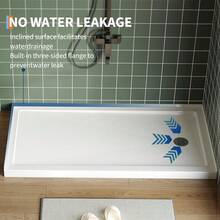 60"X32" Shower Pan With Center Drain - Single Threshold ABS Base & Non-Slip Surface,Lightweight Rectangle Acrylic Shower Base- Includes Drain Kit White - Default - View 5