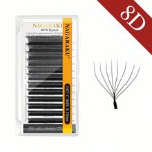 12Rows NAGARAKU 8D W Lashes 0.07 C/D 8-15mm Premade W Fan Lash Extensions Natural Soft Black W Style Lashes Faux Mink Individual Lashes Lash Clusters,Eye Lash Clusters,Individual Eyelashes,Lashes,Fake Lashes - D - View 4