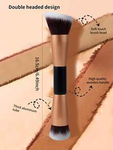 1 Pc Foundation Makeup Brush, Double Ended Makeup Brushes For Blending Liquid Powder, Concealer Cream Cosmetics, Blush Brush - Multicolor - View 2