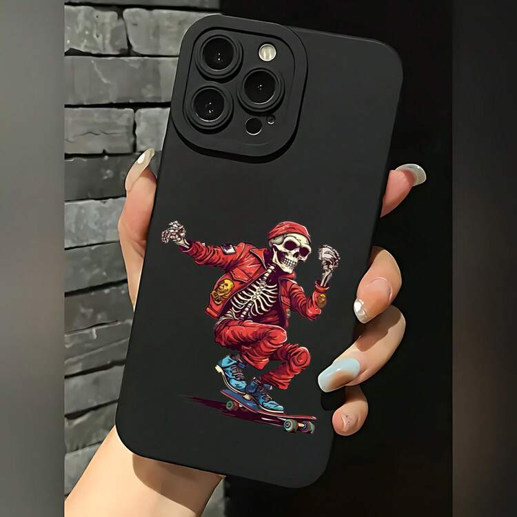 2026 nueva funda de teléfono mate, diseño de chaqueta roja de patineta esqueleto para iPhone 14 13 12 11 Pro Max, funda de protección para teléfono  Galaxy S23 S22 S21 S20 Plus, regalo de funda de teléfono para pareja, regalo de vacaciones para novio o novia - Azul Klein - Añade 1