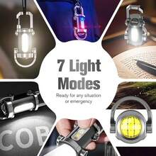 Portable Rechargeable Bright Keychain Flashlight Phone Charger, 1200 Lumens Waterproof Mini EDC Compact Keychains Flashlight, LED USB Torch Light With 7 Modes Type-C For Outdoor Camping (2pcs) - 1pc - 查看 8