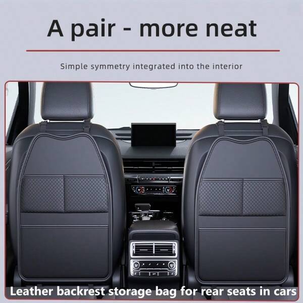 Multi Functional Car Seat Backrest Storage Bag With Large Capacity And Multiple Pockets, Rear Seat Storage Bag With Wear-Resistant Anti Kick Pad Protector, Seat Back Storage Bag, Beautiful Appearance, Easy To Clean