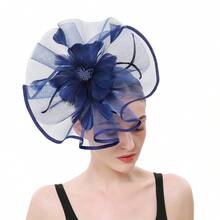 1件女士礼帽，德比帽，大花朵装饰，2025款，适合优雅的下午茶派对，女士发饰 - 彩色 - 查看 16