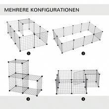Cage métallique flexible noire pour petits animaux PawHut, 106 x 73 x 36 cm - 1 - Voir 8