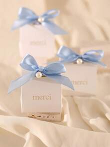 20Pcs Paper Gift Boxes With Golden 'merci' Labels, Including Ribbons And Beads - Perfect For Birthdays, Weddings, Mother's Day, And More - Available In Princess Theme - Multicolor - View 5