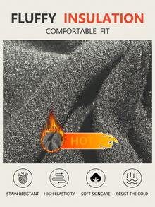 1pc Autumn/Winter Ribbed Brushed Plus Size Yoga Leggings, Gray, With 4 Pockets, Front Gusset Design, Double-Layer Waistband - Grey - View 5