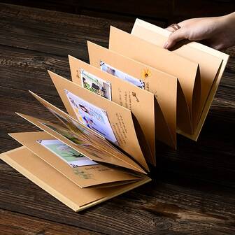 Foldable Photo Album Notebook, Personalized DIY 3D Book, Music Score, Handwritten Memo, Graduation Souvenir, Couple Anniversary DIY Notebook