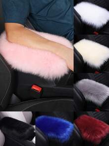 Plush Velvet Armrest Cover Pad – Soft Velvet Center Console Pad For Car SUV Truck, Universal Fit Warm Winter Interior Cushion, Non-Slip Polyester Console Seat Box Protector,Luxurious Faux Fur Armrest Pads,Comfortable Center Console Support And Stylish Interior Upgrades - 紫色 - 查看 2