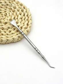 3 pièces Premium Set de Pédicure en Acier Inoxydable : Lame Droite, Lame Inclinée, Lame Incurvée, Râpe à Callosités, Repoussoir à Cuticules, Crochet à Cuticules. Kit d'Outils de Soins des Pieds Complet. - Argent - Voir 4