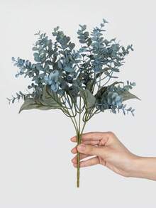 1/80 chiếc Cây giả bằng nhựa, bó hoa lá bạch đàn kích thước 12,99 inch, quà tặng mùa xuân, ngày Valentine, trang trí tiệc sinh nhật, giỏ hoa cưới, bó hoa cô dâu, trang trí nhà cửa, nhà hàng, phòng ngủ, bệ cửa sổ, trang trí bình hoa, trang trí năm mới, sân vườn ngoài trời, tựu trường, trang trí lễ hội Loy Krathong, quà tặng ngày Valentine - Màu xanh lam - Xem 3