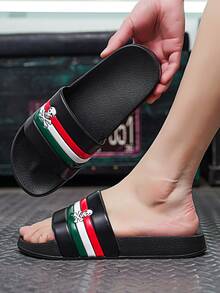 1双男女通用拖鞋，男士拖鞋，女士拖鞋，夏季凉鞋，春秋冬季室内拖鞋，卧室拖鞋，休闲拖鞋，舒适鞋履，泳池/沙滩拖鞋，软底厚底鞋，尺码38-48 - 黑色 - 查看 6