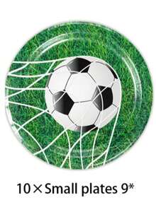 这款50/51件套足球主题一次性餐具套装包含10个餐盘、10个甜点盘、10个纸杯、20张餐巾纸、1张桌布和1条横幅。这套便捷的餐具套装适用于露营、野餐、花园烧烤、婚礼和生日派对等场合。 - 彩色 - 查看 14