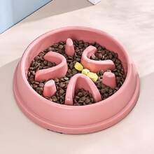 Slow Feeder Dog Bowls Anti-Choking Puzzle Pet Bowls Non Slip Interactive Maze Dishes For Dogs And Cats Food Training - 粉色 - 查看 2