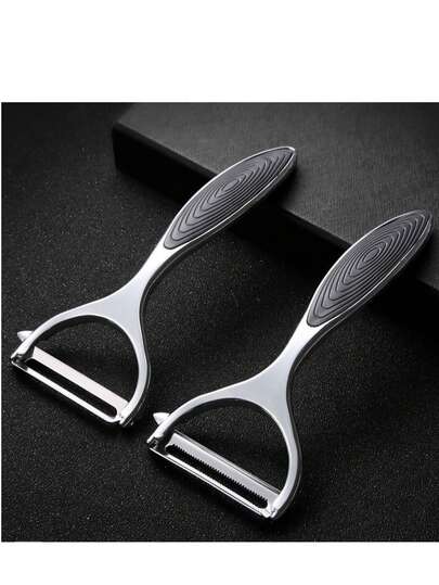 1 st kraftig grönsaksskalare i rostfritt stål - mångsidigt verktyg med bekvämt grepp för enkel användning, perfekt för att förbereda frukt/sallader/chips/örter, kompakt design som passar små kök, resväskor och campingpaket, långvarig och lättskött köksutrustning