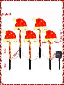 1-5 件 LED 户外太阳能地插圣诞老人雪橇灯，防水太阳能庭院装饰圣诞驯鹿灯 - 彩色 - 查看 14