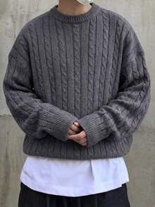 秋冬季保暖休闲男女通用宽松针织圆领轻薄套头毛衣