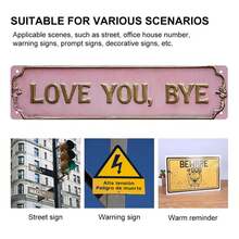 2D Flat "Love You Goodbye" Metal Sign, 16 * 4 Inch "Love You, Goodbye" Metal Decorative Plaque, Modern Love Themed Metal Mural, Multi-Purpose Family Themed Wall Decor, Suitable For Home, Entrance, Corridor, Room, Wedding Decor, Novel Street Signs - Màu Hồng baby - Xem 3