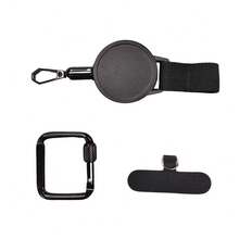 1Pc Retractable Anti-Theft Phone Lanyard With Carabiner Safety Strap Hiking Cycling - Black - View 5