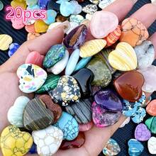 什锦心形水晶，迷人的心形水晶，理想的爱情宝石，有助于平衡精神能量，适合冥想，是馈赠佳品或DIY珠宝装饰的绝佳选择（颜色随机） - 彩色 - 查看 11